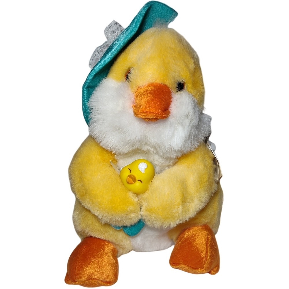 14" Vtg Dan Dee Soft Expressions Plush Chick W Baby Stuffed Animal Toy Easter